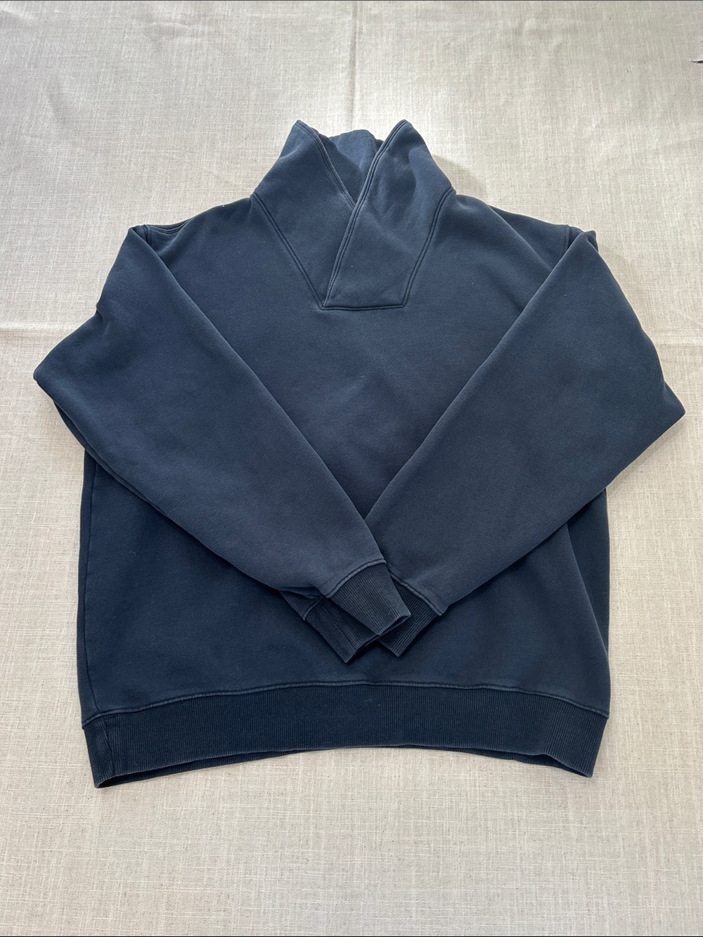 Duluth Trading Co No BS Fleece High Neck Sweatshirt Large Navy Thick Cotton